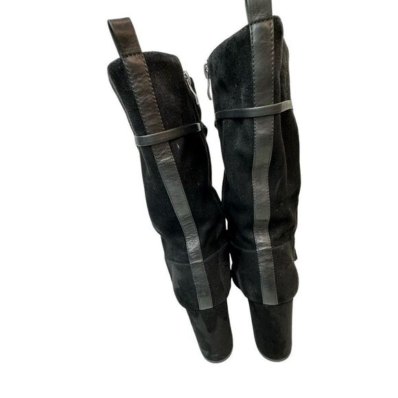 CHELSEA & ZOE Black Mid High Heeled Boots Size 8 - Picture 11 of 16